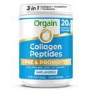(6 pack) Orgain Grass-Fed & Pasture Raised Collagen Peptides + Prebiotic & 1 Billion CFU Probiotics, Unflavored, 1lb