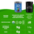 Orgain Organic Vegan 30g High Protein Powder, Plant Based Shake Drink, Prebiotic Fiber, Chocolate, 1.26lb