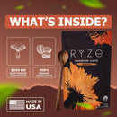 RYZE SUPERFOODS Mushroom Coffee Dark Roast, 6 Adaptogenic Mushrooms & Prebiotic Blend, Instant Coffee Supports Energy, Focus, Digestion & Immunity, Lions Mane & Turkey Tail, 30 Servings.