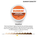 Dunkin' Hazelnut Flavored Medium Roast K-Cup Coffee Pods 22 Count, Keurig Compatible, Arabica Coffee, Smooth Nutty Flavor