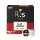 Peet's Coffee Coffee Pods, Dark Roast, Major Dickason's Blend, 75 K Cups
