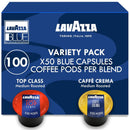 Lavazza Blue Coffee Capsules Variety Pack - 100 Count - 50 Pods Each