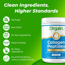 Orgain Grass-Fed & Pasture Raised Collagen Peptides + Prebiotic & 1 Billion CFU Probiotics, Unflavored, 1lb