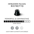 Nespresso Capsules Original, Ristretto, Dark Roast Espresso Coffee, 50-Count Espresso Coffee Pods