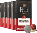 Peet's Coffee Espresso Capsules, Medium Roast, Crema Scura, 50 Count