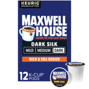 (4 pack) Maxwell House Dark Silk Dark Roast Keurig K-Cup Coffee Pods, 24 Count Box