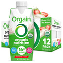 Orgain Organic Nutrition Shake, Grass Fed Protein, Creamy Chocolate Fudge 11oz, 12ct