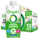 Orgain Organic Nutrition Shake, Grass Fed Protein, Creamy Chocolate Fudge 11oz, 12ct