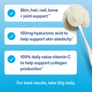 Vital Proteins Grass Fed Collagen Peptides Powder Advanced Supplement with Hyaluronic Acid + Vitamin C, Unflavored Collagen Support, 20 oz