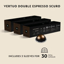 Nespresso Capsules Vertuo, Double Espresso Scuro, Dark Roast Espresso Coffee, 30-Count Coffee Pods