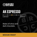 Black Rifle Coffee Company AK Espresso, Medium Roast K Cups, 50 Single Serve Coffee Pods