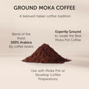 illy Ground Moka Coffee, Classico Medium Roast, 100% Arabica, 8.8 Oz