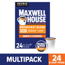 (4 pack) Maxwell House Breakfast Blend Mild Roast K-Cup® Coffee Pods, 24 Count Box