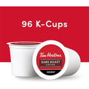 Tim Hortons Dark Roast Coffee, Single-Serve K-Cup Pods Compatible With Keurig Brewers, 96Ct K-Cups, Red