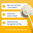 Vital Proteins Grass-Fed Collagen Peptides Powder Supplement, Vanilla Flavor, 11.5 oz - Joint, Hair, Skin, and Nails Support
