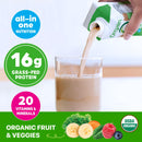 Orgain Organic Nutrition Shake, Grass Fed Protein, Iced Café Mocha 11oz, 12ct