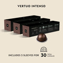 Nespresso Capsules VertuoLine, Intenso, Dark Roast Coffee, 30-Count Coffee Pods