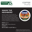 (4 pack) Black Rifle Coffee Company Wakin the Neighbors High Caffeine Keurig K-Cup Pods, Medium Roast, 22 Ct