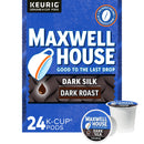 (4 pack) Maxwell House Dark Silk Dark Roast Keurig K-Cup Coffee Pods, 24 Count Box