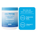 Vital Proteins Grass Fed Collagen Peptides Powder Advanced Supplement with Hyaluronic Acid + Vitamin C, Unflavored Collagen Support, 20 oz