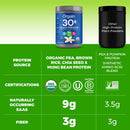 Orgain Organic Vegan 30g High Protein Powder, Plant Based Shake Drink, Prebiotic Fiber, Vanilla, 1.26lb