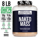 NAKED Chocolate Mass Gainer - All Natural Weight Gainer Protein Powder - 8lb Bulk, GMO Free, Gluten Free & Soy Free. No Artificial Ingredients - 1,360 Calories