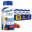 (2 pack) Ensure Original Nutrition Shake, 9g Protein, Strawberry, 8 fl oz - 16 Pack